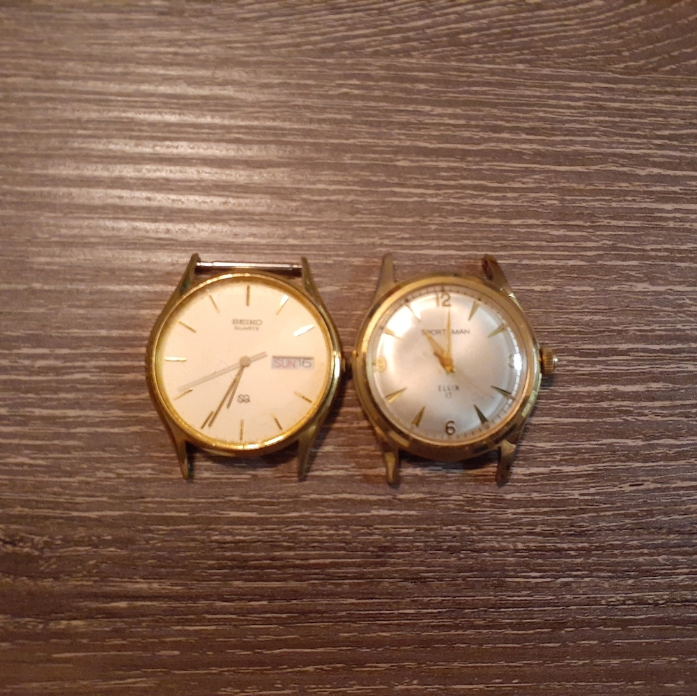 2 vintage watches with gold